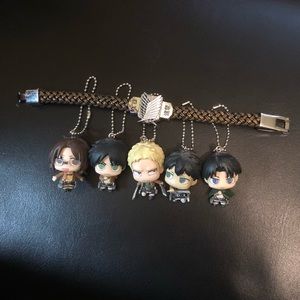 Attack on Titan Keychains and Bracelet